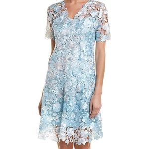 Elie Tahari Samira Floral-Appliqué Shift Dress